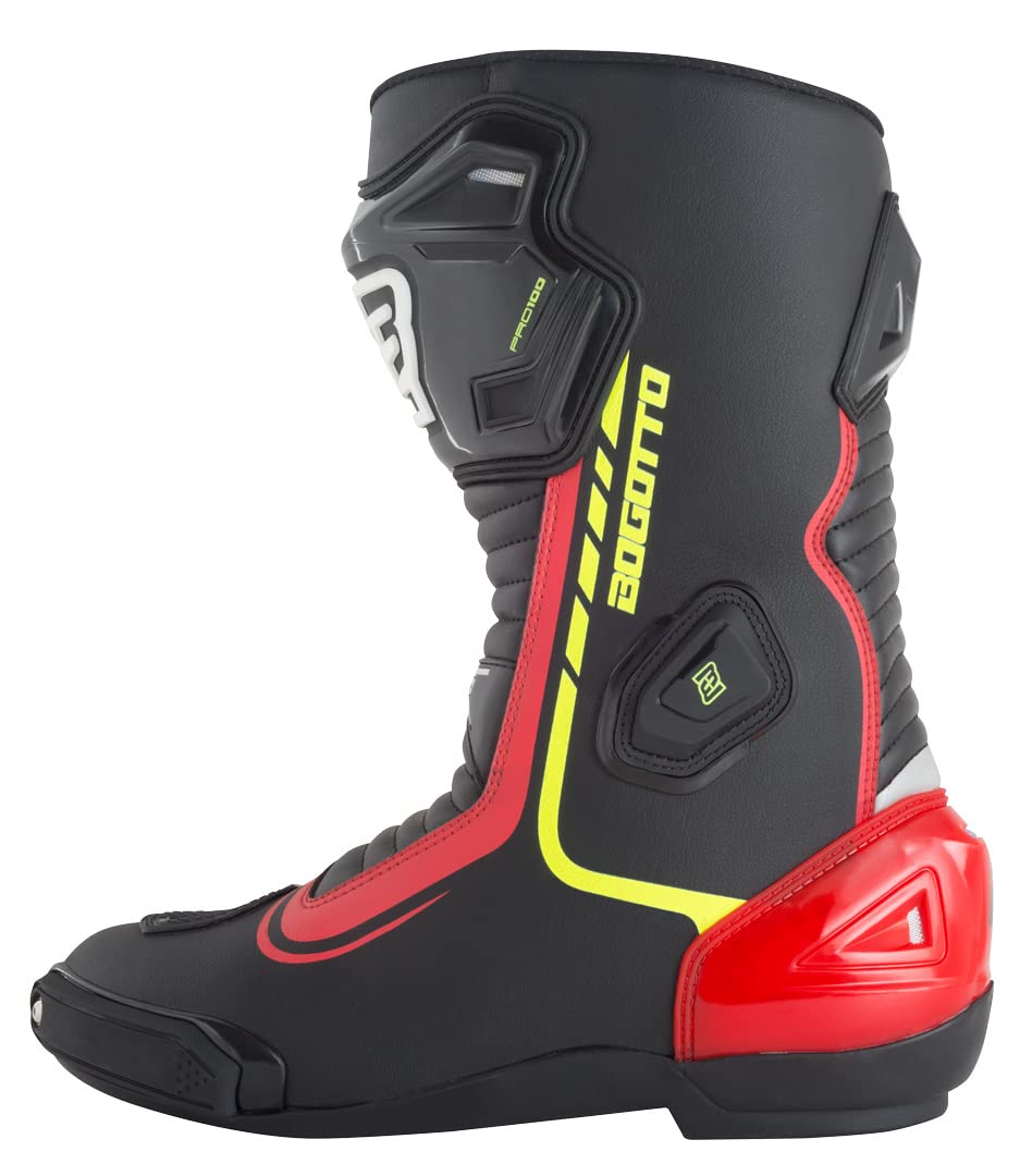 Bogotto Race-X Bottes de moto, weiß/blau/schwarz, 42 | Usage moto