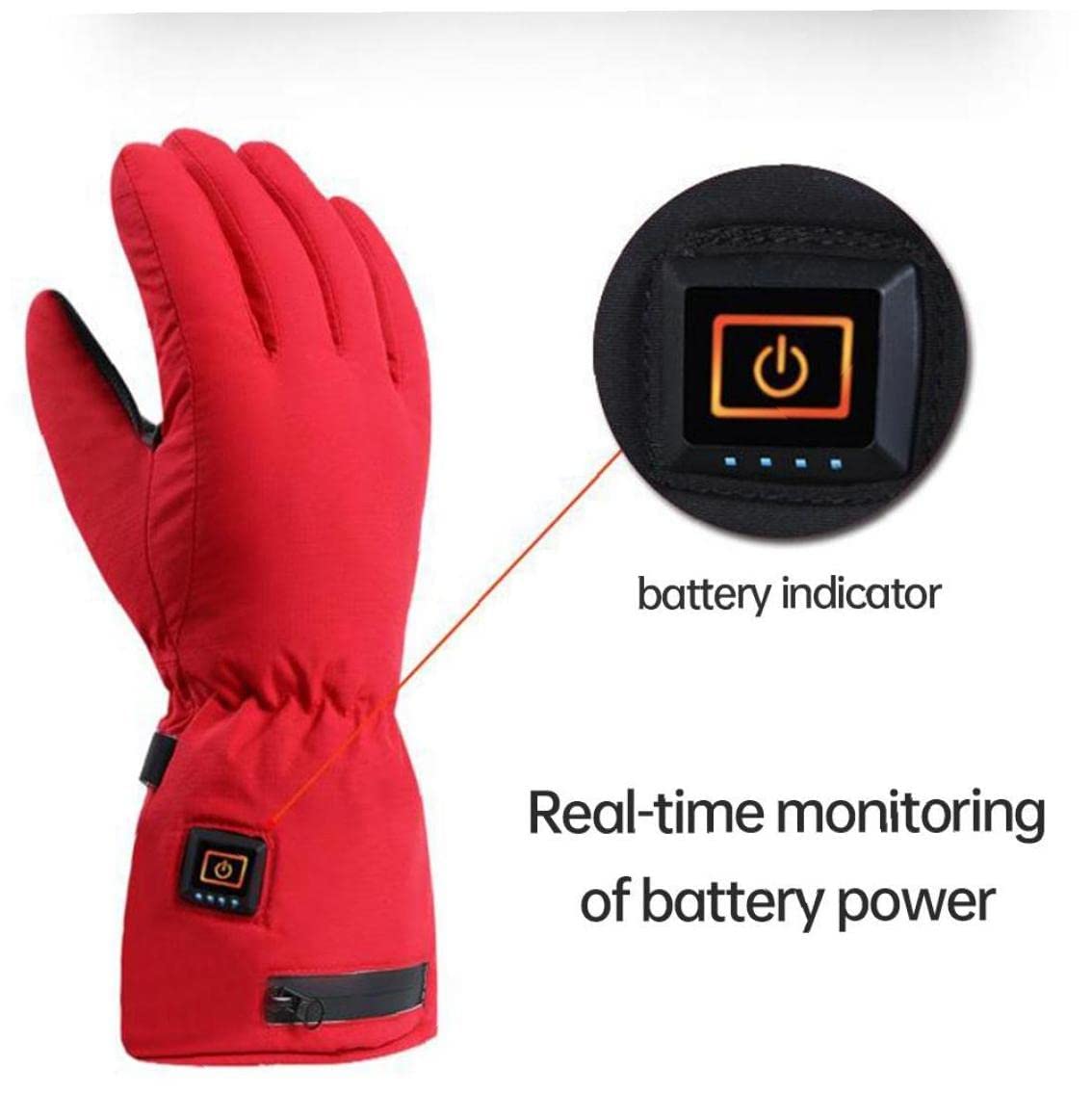 CHEWYNP Guanti da Sci riscaldati Guanti da Donna Guanti elettrici a Batteria Ricaricabile per Sci Invernale Pattinaggio Neve Campeggio Escursionismo Guanti riscaldanti 1 Paio
