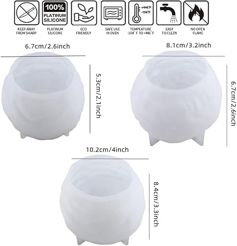 Miniatura 2 de 3 moldes de silicona de esfera, moldes redondos de silicona para velas grandes de resina epoxi para bricolaje, boda, hogar, decoración de mesa
