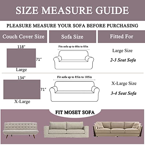 Dreamingo Purple Jacquard Couch Cover Boho Sofa Covers Loveseat Couch Cover Furniture Protector For Dogs, Universal Chenille Sectional Couch Covers L Shape Luxury For Living Room With Lace, 71X118In #TOP5