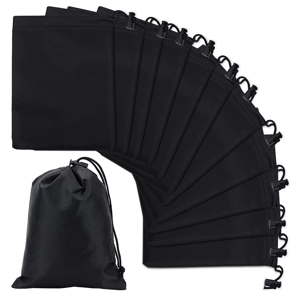 NBEADS 12pz Sacchetti con Coulisse in Poliestere, Sacchetti di Nylon Nero 19.5x15.5 cm Sacchetti di Immagazzinaggio Sacchetti Regalo A Levetta Sacchetti per Gioielli da Viaggio A Casa per Lo Sport