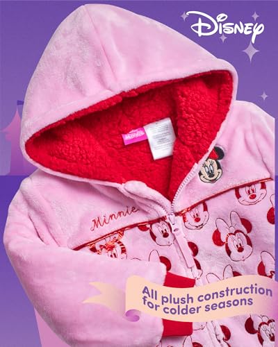 Disney Girls Fleece Jacket - Cozy Hooded Soft Plush Fleece Sherpa Jacket for Toddlers and Little Girls (Sizes 4T-7)4