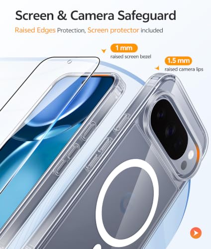Image of FNTCASE for Google Pixel 10 Pro XL / 9 Pro XL Case, Compatible with Magsafe | Screen Protector, Anti Yellowing, 14FT Military Grade Drop Protection, Shockproof Protective Phone Cover, Transparent Clear
