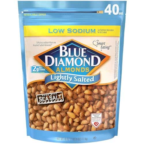 Blue Diamond Almonds Low Sodium Lightly Salted Snack Nuts, 40