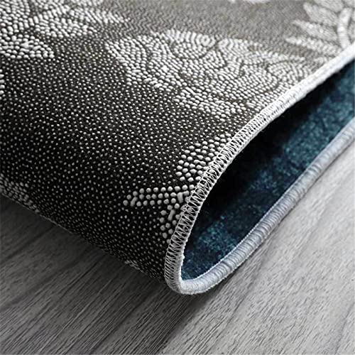 Tapis rampant de jeu pour enfant, descente de lit 100x200cm à poils ras gris et vert - 4