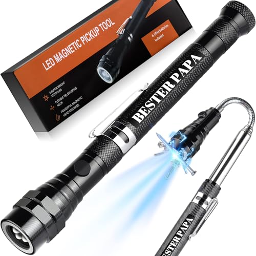 Weihnachtsgeschenke für Papa Geburtstag Weihnachten Vatertagsgeschenk für Papa, Multifunktionales Pick-up Werkzeug mit LED und Teleskopmagnet Papa Geschenk Weihnachten Geschenke für Papa.