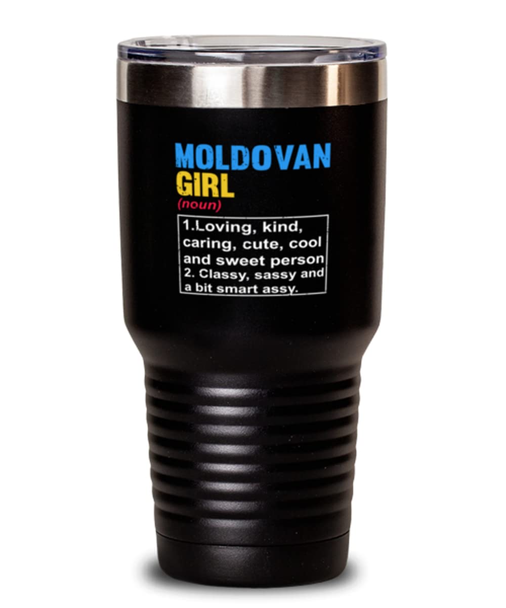 30 oz Tumbler Stainless Steel Insulated Funny Moldovan Girl Country