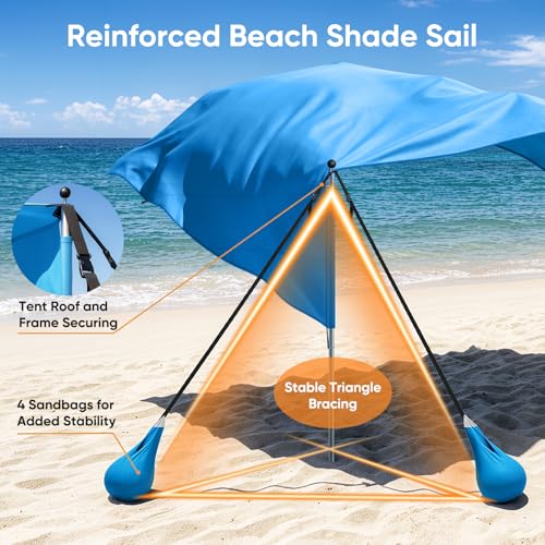 MoKo Wind-Supported Beach Shade Sail