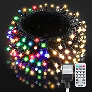 BlcTec Christmas Lights 300 LED 108FT Color Changing Christmas Tree Lights with Warm White & Multicolor, 11 Modes…