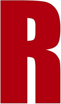 Impact Bold Letter R Sticker - Vinyl Decal for Indoor & Outdoor Use on Cars, ATV, Boats, Windows and More - Red - 2 Inches Tall 4 Pack