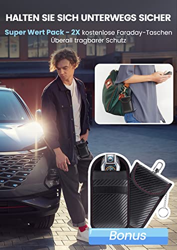 Samfolk Keyless Schutz für Autoschlüssel Box und Faraday Bags 2 Stück, Rfid Anti-Diebstahl