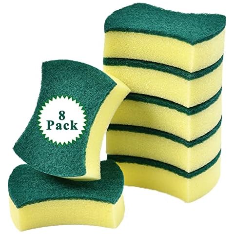 8 Pack Kitchen Cleaning Sponges SZHTFX Sponge Scrubber Non Scratch for Kitchen Multi-Purpose Washing Up Pads for Pan,Pot, Garage, Bathroom, Furniture, Dishes, Car&Steel Wash Cover