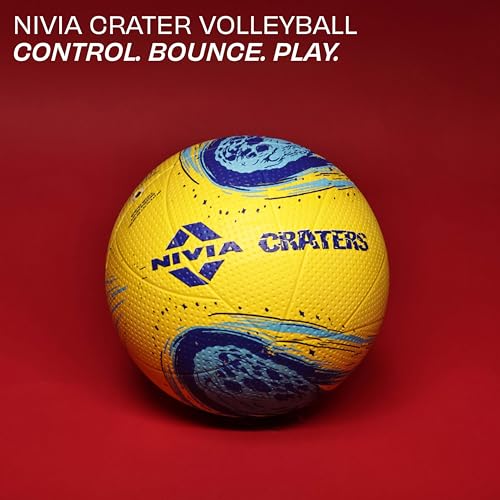 Nivia Crater Volleyball, Size 4, Yellow/Blue - Image 3