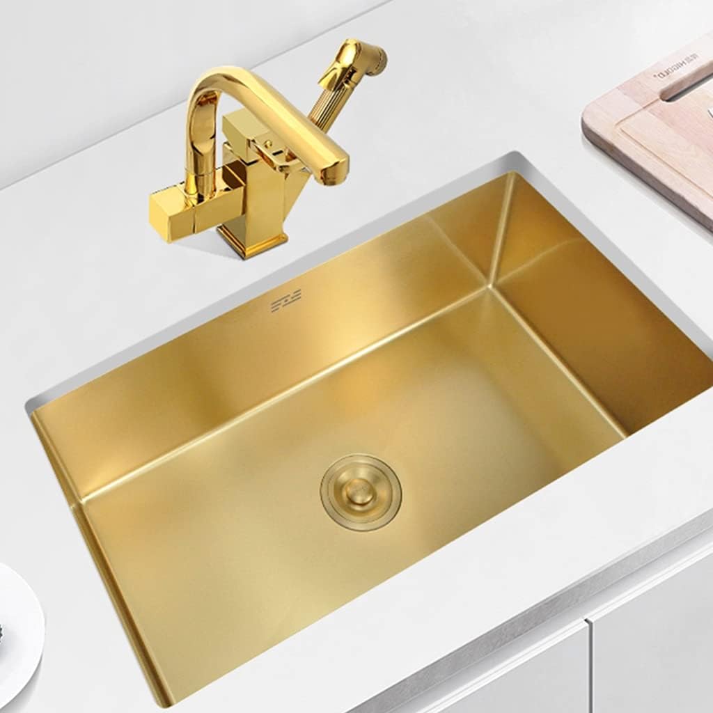 Kitchen Sinks,Kitchen Sink Bathroom Sinks,Stainless Steel Embedded Sink,Single Sinkder Counter Basin Cbar Sink/D/60X40Cm