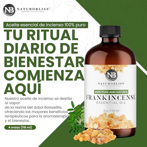 Image of NaturoBliss 100% Pure Frankincense Essential Oil Therapeutic Grade Premium Quality (4 fl. oz) with Glass Dropper, Perfect for Aromatherapy