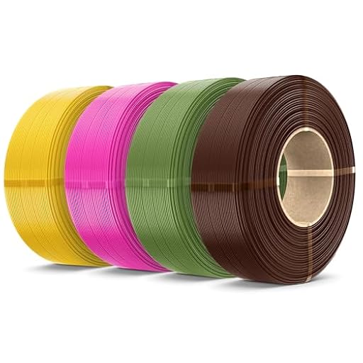 SUNLU Recarga de Filamento PLA+2.0 4kg, Filamento PLA+ de alta resistencia, sin bobina, de 1,75 mm, Compatible con Impresoras 3D Bambu Lab, 1kg/Bobina, Marrón Café+Verde Oliva+Magenta+Amarillo Vivo | Ya disponible en tu tienda friki favorita! En mundofriki.es!