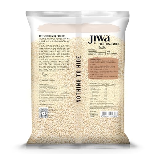 Image of Jiwa Pure Amaranth Dalia | 500 G | Cooks In 15 Minutes | Millet | Broken Rajgira /Amaranth Daliya | Gluten Free