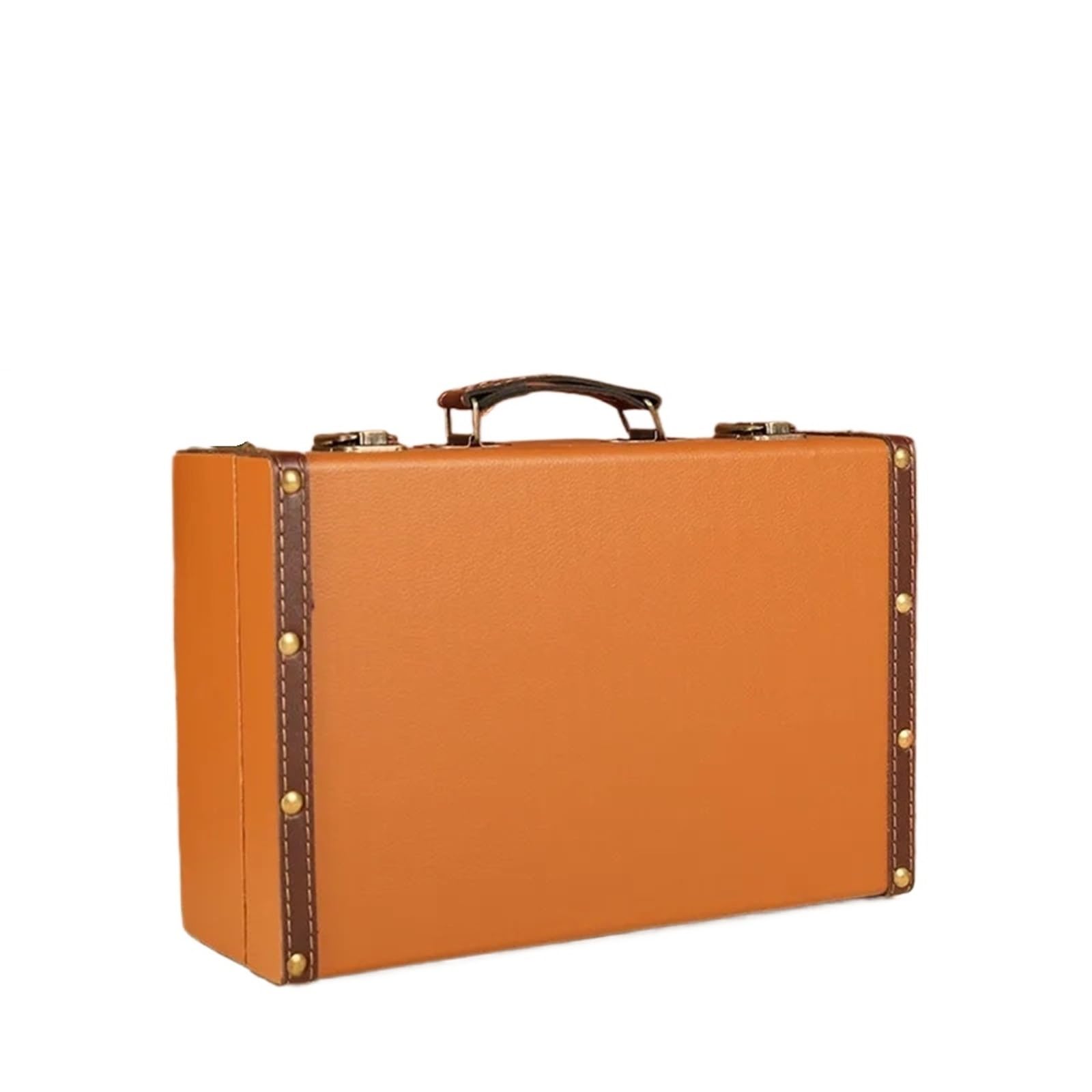 Maleta Vintage Decorativa Caja de almacenamiento mano cuero Retro, caja con certificado joyería, decorativa for fotografía, Cofre del Tesoro madera(Color 5)