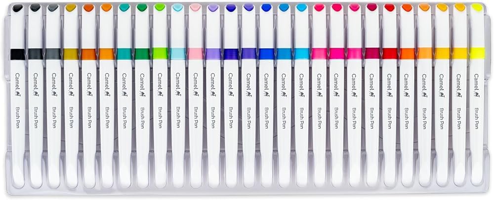 Camel Camlin Brush Pens – 27 Shades | Smooth Writing & Vibrant Colours | Non-Toxic Art Pens for Drawing, Colouring, School & Craft Use | Durable Tip Sketch Pen Set for Students and Artists-image-40
