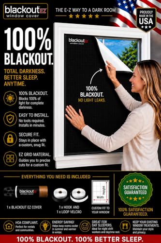 Blackout Window Cover for Total Darkness - Removable, Cut to Size...