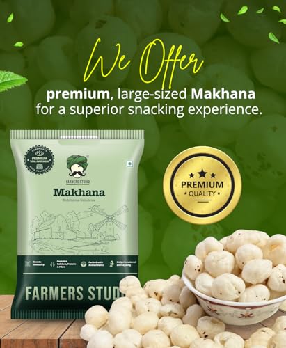 Image of Farmers Studio Premium Makhana 200g (Pack of 4) | Handpicked Jumbo Fox Nuts | Healthy Gluten-Free Snack | Protein-Rich Superfood