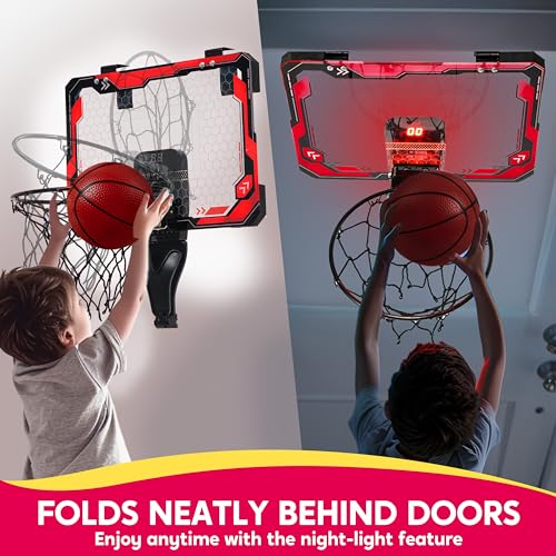 Syncfun 90009 Mini Indoor Basketball Hoop, Light Up Over The Door Basketball Hoop For Kids thumb #2
