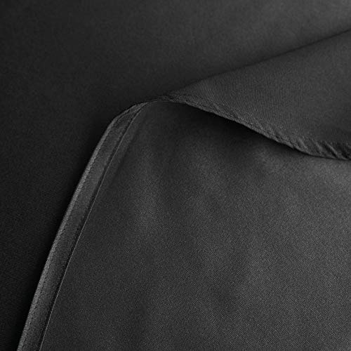 Image of Obstal 210GSM Round Table Cloth, Black, 60 Inch Diameter | Water Resistance Microfiber Tablecloth, Decorative Fabric Circular Table Cover for Outdoor and Indoor Use