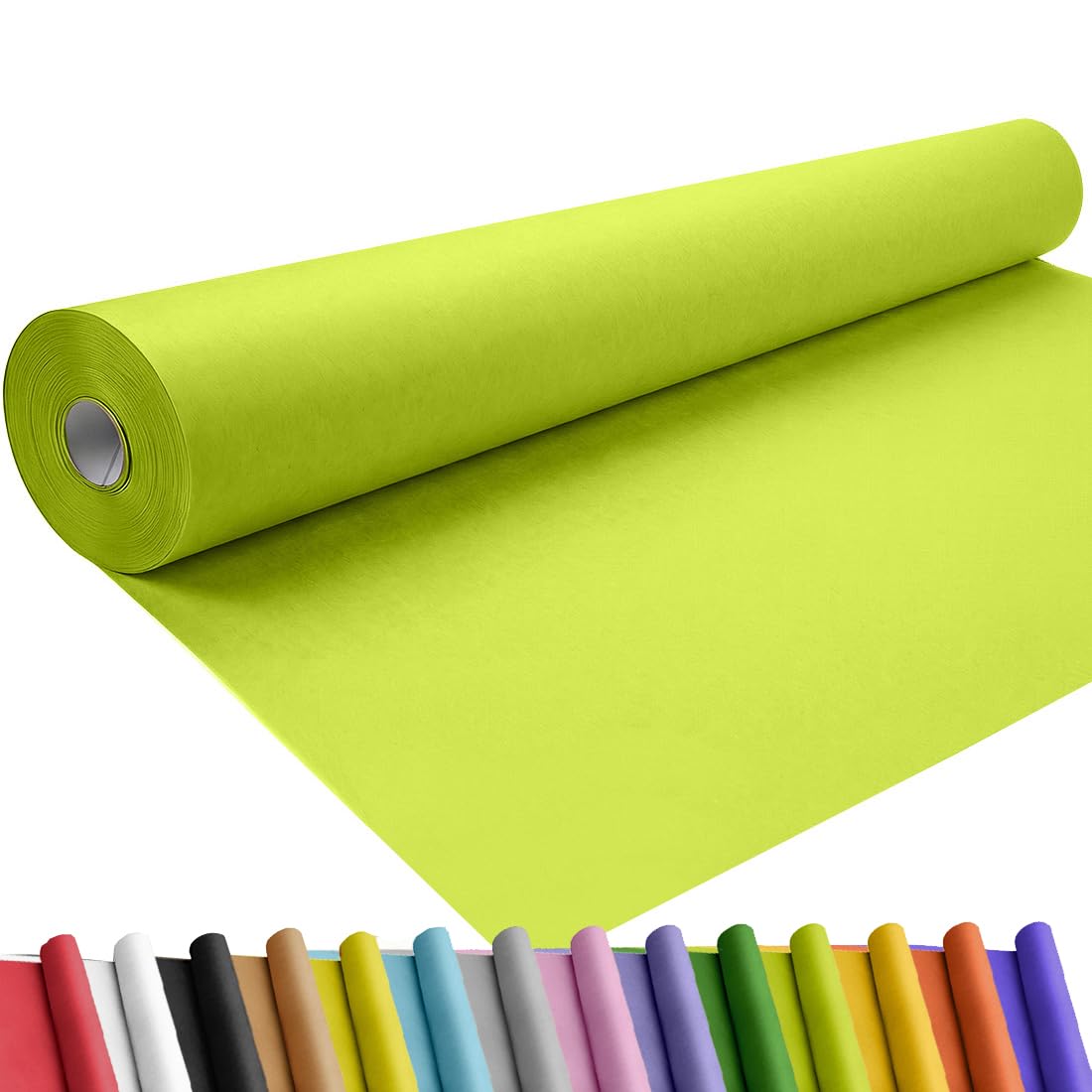 SMART&amp;CASUAL 36" x 1,500" (125') Neon Green Kraft Craft Paper Roll for Gift Wrapping Bulletin Board Bouquet Flower Art Packing Parcel Table Covering 80GSM 55LB (Neon Green, 36" x 125')