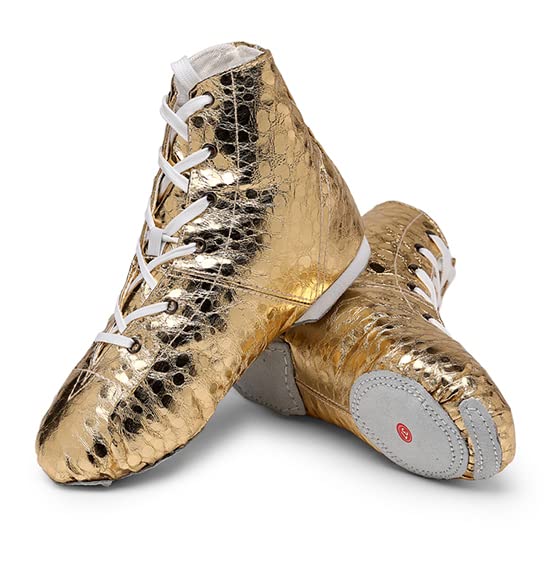 MSMAXWomen Jazz Shoes Split Sole Kids Dancing Sneakers Ankle Boots for Men