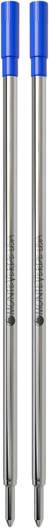 Monteverde Ballpoint Refill to Fit Dupont Ballpoint Pens, Medium Point, Soft Roll, Blue, 2 per Pack (T132BU)