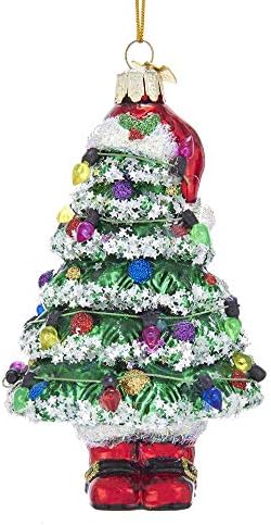 Kurt S. Adler Noble Gems? Christmas Tree with Santa Hat and Boots Glass Ornament image 2