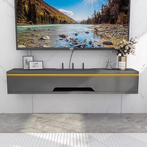 Meuble TV suspendu gris 110cm chic pour salon moderne
