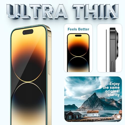 Image of ArmourPro Military-Grade Gorilla Borderless Tempered Glass for iPhone 14 Pro (6.1 Inches) with Installation Kit | Anti Dust Mesh Filter, 9H Hardness Shatterproof, Full Screen Coverage