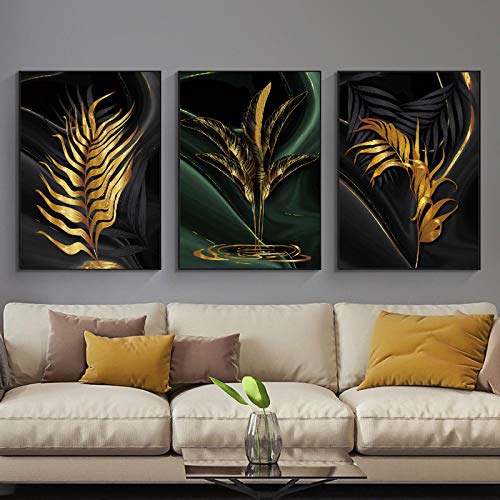 Tableau luxe plante affiche mur art abstrait sur toile texturée fine