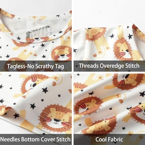 Image of LittleSpring Kids Short Sleeve Tshirt Crewneck Print Summer Tops