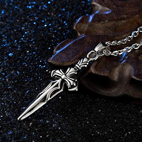 Cruz de Espada collar medieval de acero para regalar a hombres 6