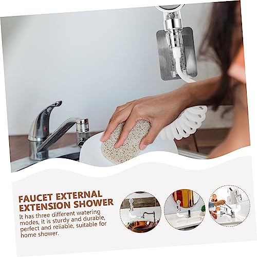 Aspersor de ducha de baño SHINEOFI con manguera para evitar salpicaduras 5
