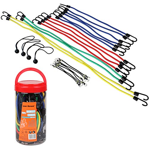 Cartman Bungee Cords Assortment Jar 24 Piece in Jar - Includes 10", 18", 24", 32", 40" Bungee Cord and 8" Canopy/Tarp Ball Ties - Image 6