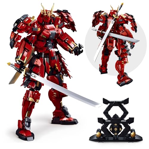 Construcción, Toy HIGH GODO Samurai Mech Warrior - Juegos de construcción de bloques de construcción de doble espada, juego de juguetes de 923 piezas, regalo creativo...