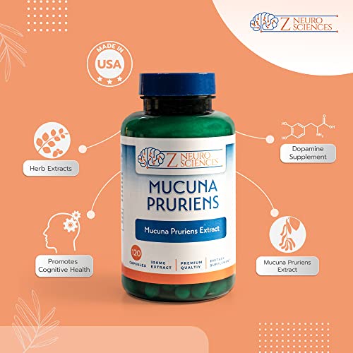 Z Neurosciences Mucuna Pruriens 350Mg – Dopamine Supplement For Men & Women – Mucuna Pruriens Extract – For Mood And Nerve Health Support – 120 Counts #TOP4