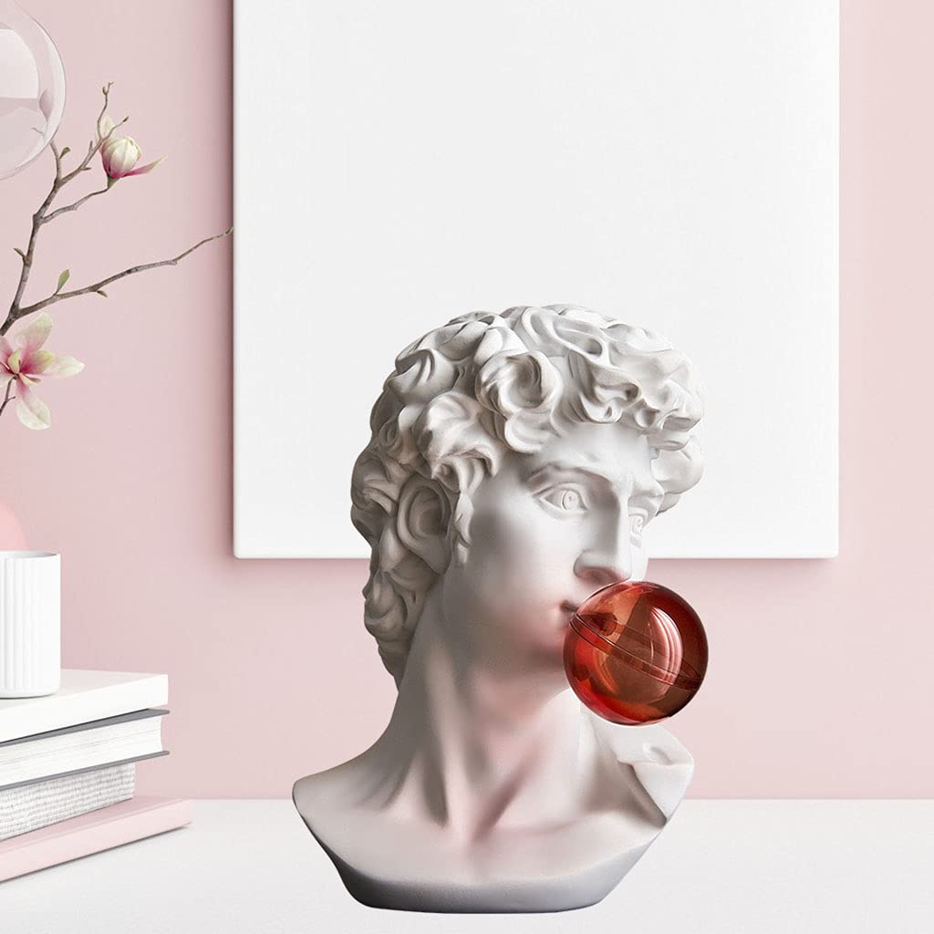 Estatuas de Cabeza de David/Giuliano de Resina Griega, Esculturas de Busto, Adorno de Escritorio para Decoración de Mesa en Casa, Oficina