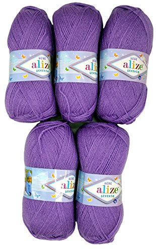 Alize Bebe - 5 gomitoli di lana da 100 g, tinta
