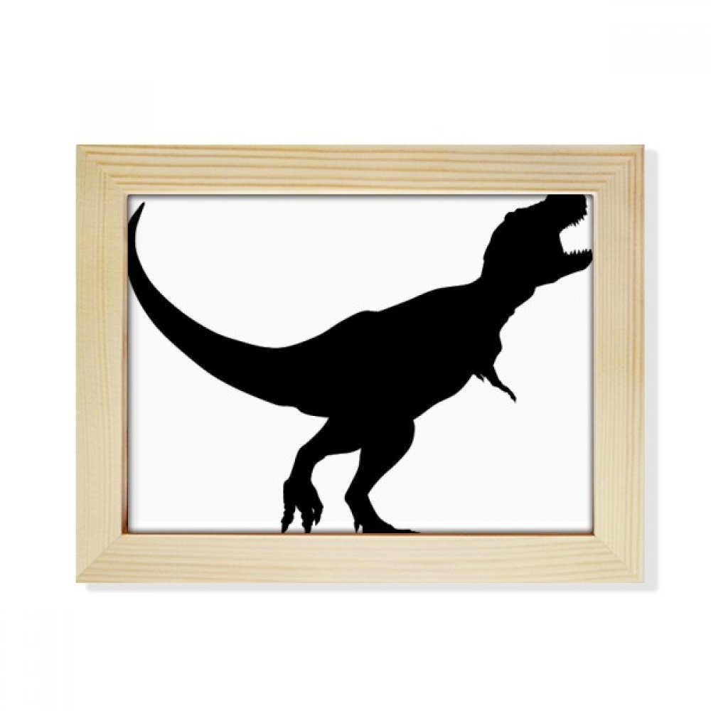 Decoración de escritorio con pintura de huesos de dinosaurio negro y marco de madera