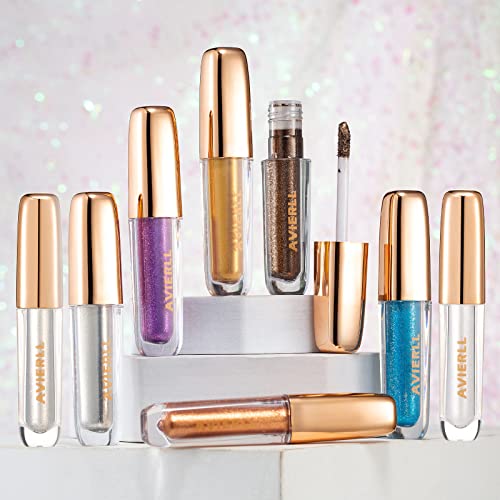 Avierll 8 Color Liquid Eyeshadow Set Gold Eyeshadow Brown Glitter Eyeshadow Eye Glitter Makeup Eye Shadow Stick Makeup Kit Quick-Drying Long Lasting Waterproof #TOP1