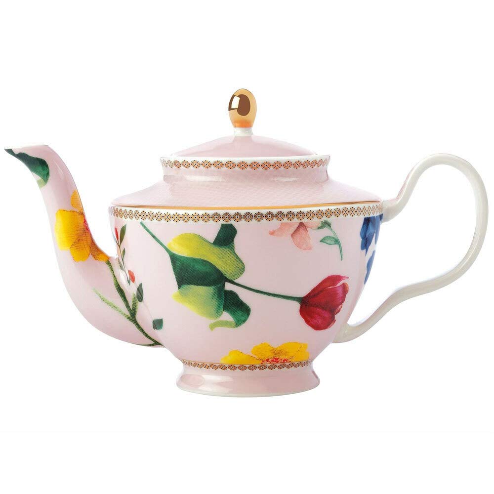 Teas & C's Small Teapot with Infuser and Contessa Design, Porcelain, Rose Pink, 500 ml