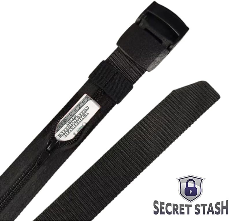 Security Money Belt with Hidden Money Pocket - Nylon Tactical Belt for Men & Women with Nonmetalic Buckle - Security Money Belt for Valuables, Cash, Passport - Cashsafe Anti-Theft Wallet Size Medium - Image 8
