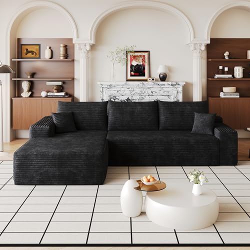 Image of 107 inch Cloud Sectional Sofa Boneless Couches with Chase