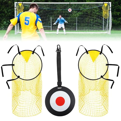 DOINEUFL 3 acessórios de treino de futebol, inclui golo e alvo móvel