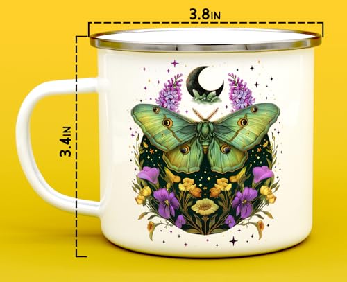 Taza de camping esmaltada Loftipop Mystic Moth 16oz miniatura 5