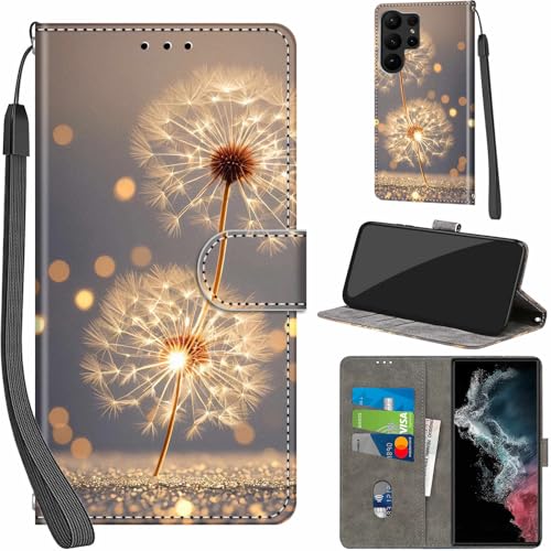 Handyhülle für Samsung Galaxy S23 Ultra Hüllen Premium Leder Case Klappbar Wallet Magnet Kartenfach Standfunktion Schutz...